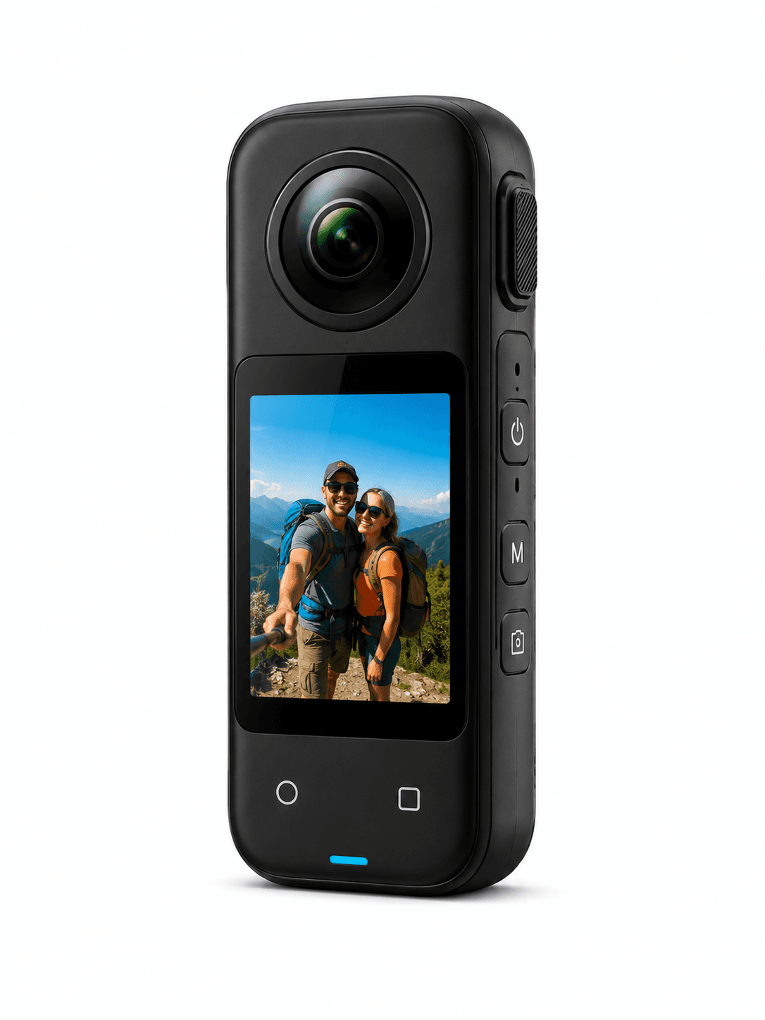 Mini Câmera 360° com Tela Touch e Kit de Acessórios
