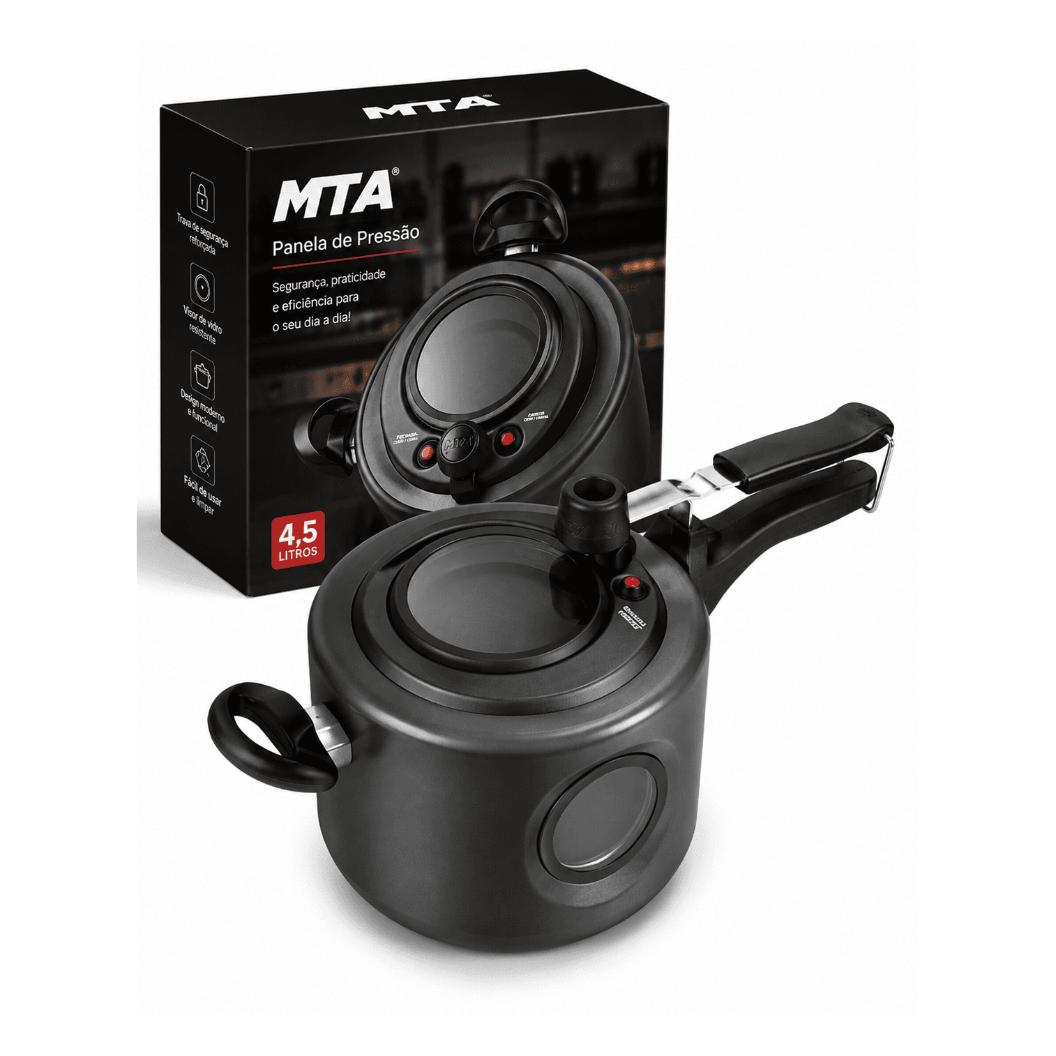 Panela de Pressão MTA 4,5L com Visor de Vidro